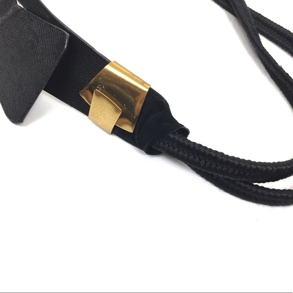 VINTAGE Leather Shop Belt Woven Cord 80s Vogue Avant-garde High Fashion Large main image 8
